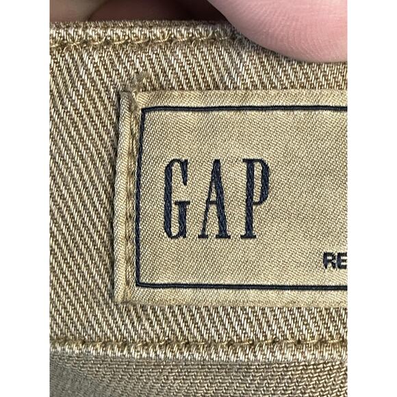 GAP Cargo Pants Womens 14 Khaki Loose Khaki Mojave Regenerative Cotton Casual - Picture 9 of 14